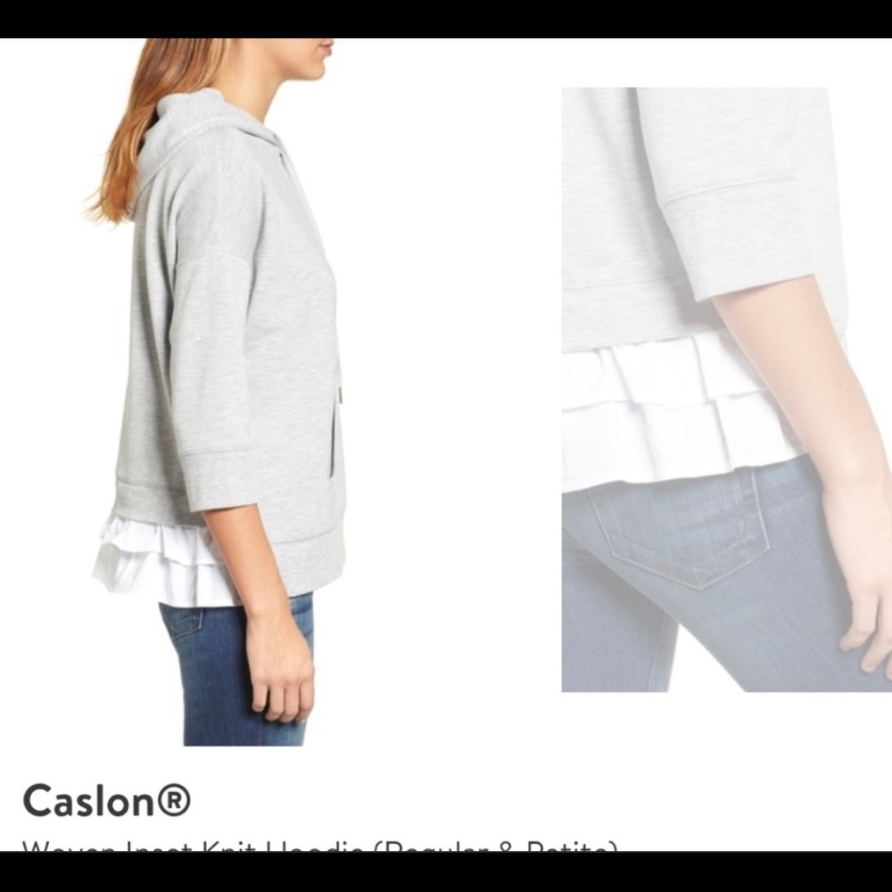 Calston grey hoodie with ruffle